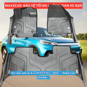 ATTO 3: Thảm lót sàn MAXXCAR nhựa TPE NGUYÊN SINH đúc 5D xe BYD ATTO 3 2024 2025+ tràn viền.
