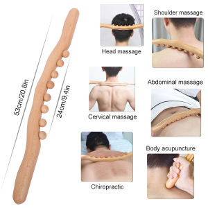 Wooden GuaSha Stick Beech Wood Therapy Back Shoulder Neck Waist Massage Tool Fat Burner Meridian Cellulite Scraper Body Slimming