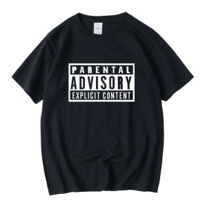 Áo Thun Cotton Tay Ngắn Mùa Hè Mới Rock Rap Parental Advisory Cổ Tròn in Họa Tiết Thường Ngày Thoáng Khí Thoải Mái Cho Nam Và Nữ