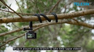 TELESIN Flexible Stick Monkey Tail Mount for GoPro Insta360 DJI Action Camera