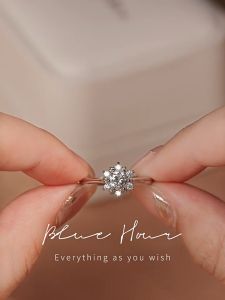 Original 18k saudi gold pawnable Diamond-set snowflake ring for women gift Luxury Accessories