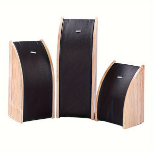 3PCS high-grade solid wood necklace jewelry stand pendant holder arc-shaped jewelry display stand 3-piece set