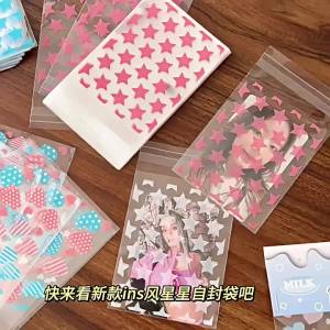 🔥Wishwa👍 50/100 Pcs Plastic Self Sealing Bag PC Transparent Opp Bag Jewelry Gift Packaging Bags Ins Self Adhesive Bag