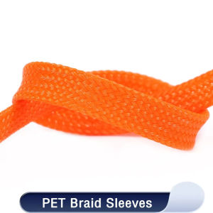 1M Orange PET Braid Sleeves 2~20mm High Density Insulated Snake Skin Cable Wrap Sheath