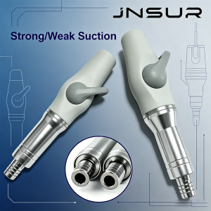 JNSUR Silicone Rubber&Stinless Steel Suction Dental Suction Handpiece Saliva Ejector Handpiece 9mm Connector Dental Chair Acces