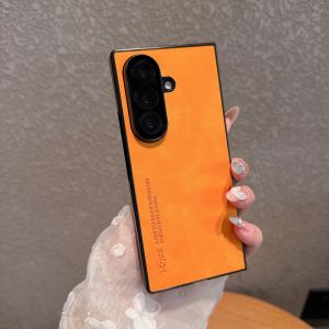 Luxury Leather Phone Case For Samsung Galaxy Z Fold 8 7 6 5 4 3 W26 Shockproof Frosted PU Sheepskin Leather Folding Back Cover