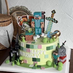 My World Cake Decoration Steve Figure Birthday Baking Boy Costume Plugin Childrens Birthday Party Decoration Accessories