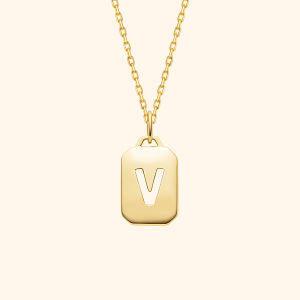 Helas | Lucky Letter 14K Gold Pendant Necklace