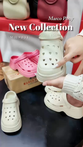 Marco Pony แฟชั่น รองเท้าแตะผู้หญิง พื้นหนา กันลื่น ทนต่อการสึกหรอ วัสดุ EVA รองเท้าแตะนุ่ม ดีไซน์ระบายอากาศ MH9031