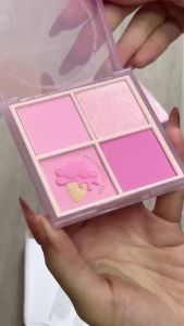 Bảng Má Hồng Xixi Dạng Bột Nén Tông Lì Có Nhũ 4 Ô Phấn Má Hồng Cho Da Sáng Tone Lạnh Bám Lâu Dễ Tán Trang Điểm Tự Nhiên