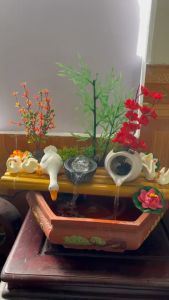 Cầu Thủy Tinh Bi Quay 4cm 5cm kèm phễu đỡ Phụ Kiện Dành Cho Thác Nước Phong Thủy Hòn Non Bộ