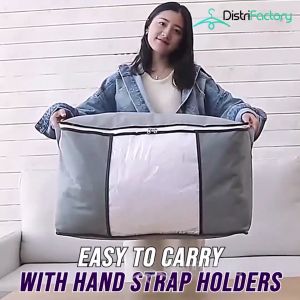 Foldable Storage Bag for Clothes Quilt Duvet Pillows Blanket Toto Organizer Clothing Bag Non-Woven
