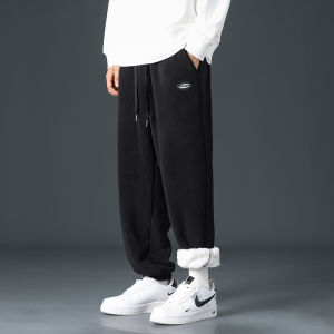 Quần Nỉ Lông Cừu Dày Rộng Rãi Thoải Mái Cho Nam Mùa Thu Đông Ấm Áp Quần Dài Thường Ngày Cạp Vừa Có Túi