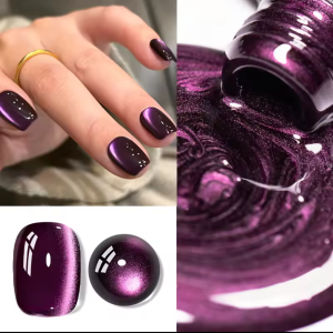 Sơn Móng Tay Gel Mắt Mèo Màu Tím 12ML Hiệu Ứng Trắng Sáng Nam Châm Bán Chạy Mùa Thu Đông Thành Phần Nhựa