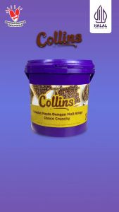 COLLINS CHOCO CRUNCHY 1Kg Kemasan Pail - Selai Cokelat Malt Crispy - BEST SELLER - HALAL & BPOM