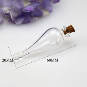 Magic Glass Bottle Good Luck Potion Bottle DIY Necklace Pendant Magic Medicine Water Wish Bottle Simple Style White Color