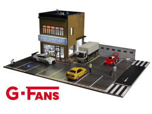 GFans 1:64 Scale Car Garage Miniatures Models Sets Car Parking Lot Diecast Scene Display Vehicle Scene Toy Background Collection