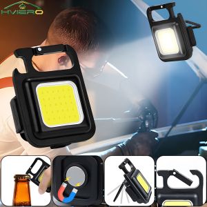 Outdoor Lighting Camping COB Work Light Flashlamp Mini Flashlight Keychain Carry LED Waterproof USB Charge Convenient Emergency