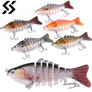 Sougayilang 1pc Fishing Lures 15-16g 10cm 7 Segments Artificial Hard Bait Swimbait Plastic Fishing Tackle for Freshwater Fishing