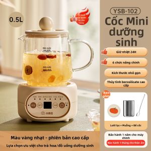 [Phích cắm dẹt] Bình Kính Đa Năng Pha Trà & Giữ Nhiệt