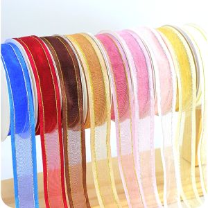 New Ribbon Satin Ribbon Medium Mesh Wedding Cake Gift Box Floral Decoration Butterfly Knot Colorful Ribbon Silk Ribbon