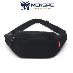 MENSPE Men’s Waist Bag Chest Bag Crossbody Bag Multi-Functional Fitness Bag Three Layer Pocket Design Small Waist Pouch Waterproof Wear-Resistant Waist Bag with Adjustable Strap for Workout Running