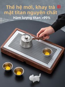 SENDIAN | Khay Trà Gỗ Titanium Tinh Khiết Lưu Trữ Nước Mới Compact