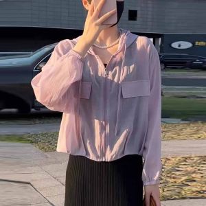 Summer 2026 New Style Loose Short Outerwear Top Womens Lightweight Sun Protection Clothing Korean Version Hat Matching