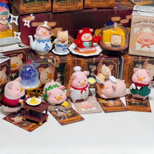 Lulu Pig Five Star Restaurant Cute Toy Figure Birthday Gift Female Version Blind Box Collectible PVC Doll for Anime Fans