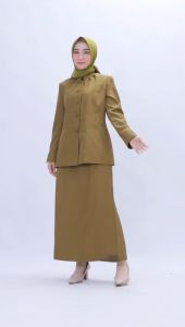Seragam Kheki Tua Wanita Seragam Kheki wanita guru Baju Pdh Coklat Wanita Seragam Pemda Seragam PNS wanita Seragam ASN kheki tua blazer pemda tua rok A