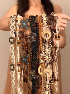 Retro Bohemian Handwoven Waist Belt for Women Elegant Versatile High-End Feelings Skirt Accessory Ethnic Style Belt Chain