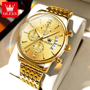 OLEVS Watch for Men Multifunction Waterproof Original Fashion Business Stainless steel Chronograph Wristwatches