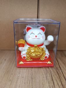 Lucky Cat Fortune Cat Maneki NekoLucky Cat Fortune Cat Solar Cat Money Cat Maneki Neko with case Waving Cat car NO NEED FOR BATTERIES Solar Powered Maneki Neko Lucky Cat Welcoming Shaking Hands Lucky Cat For Home Car Restaurant Decor Waving Lucky Cat Sola