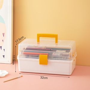 Art Student Tool Box Multi-Functional Drawing Nail Artist Specialized Storage Box Stationery Student Dormitory Organizer Box