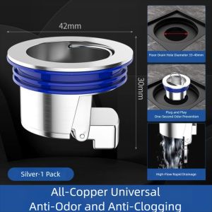 All-copper Floor Drain Core Floor Shower Drain Stopper Insectproof Anti-odor Deodorization Toilet Kitchen Bathroom Toilet Sewer