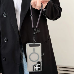 สายรัดข้อมือเลนส์ผู้ถือ Matte Magnetic Case สําหรับ Samsung S24 FE S25 Ultra S23 Plus กันกระแทก Hard ฝาครอบกันชน
