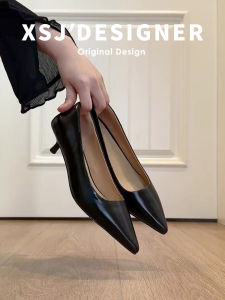 LIQIXIEFANG | Handmade Leather Elegant French Style Shallow High Heel Shoes