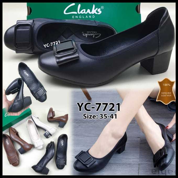 sepatu Clarks block heels 4,5 cm sepatu kerja sepatu kantor casual