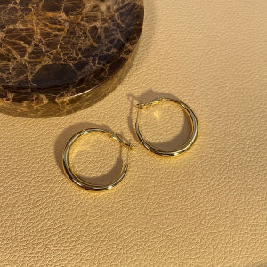 Korean Simple Large Circle Earrings S925 Silver All-matching