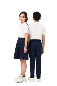 Áo sơ mi trắng bé trai bé gái đồng phục học sinh cấp 1 thương hiệu FMF chất siêu mát thấm hút mồ hôi tốt