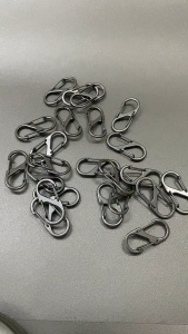 Zinc Alloy S Type Carabiner with Lock Keychain Hook Buckle Camping Hiking Key Lock Backpacks Key Chain