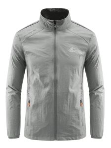 Áo Chống Nắng Lụa Băng Mùa Hè Mỏng Cổ Đứng Chống Thấm Nước Thoáng Khí Cho Nam Đi Câu Cá Ngoài Trời Nhanh Khô