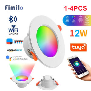 Tuya Wi-Fi RGBCW ไฟดาวน์ไลท์เพดาน 16สี RGB สมาร์ทดาวน์ไลท์ และ ไฟติดเพดาน 12W บลูทูธ