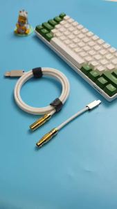 Type-C to USB Cable Double-Sleeved Mechanical Keyboard Cable FGG/MINI XLR detachable connector | white black pink blue