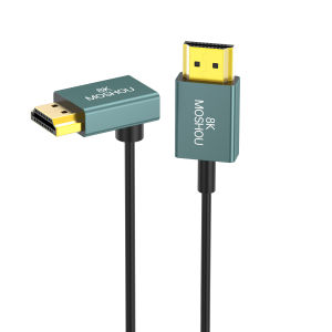 MOSHOU Ultra Thin 8K HDMI 2.1 90 Degree Down Angle Cable Flexible Slim High Speed Cord Support 4K 120Hz 8K 60Hz for TV HDTV PS5