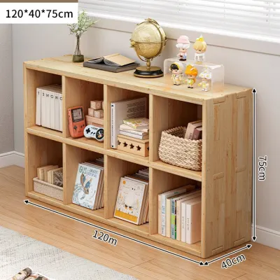 Window Bay Storage Bookcase Single Layer Low to Ground