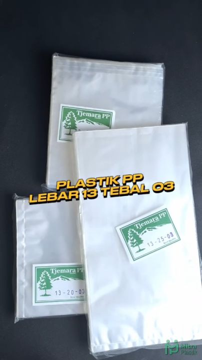 Plastik PP Lebar 13 Tebal 03 13x20 13x25 13x30 Kantong Plastik Bening Transparan