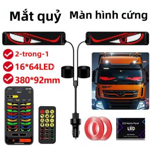 Màn Hình LED Ma Trận Pixel 2 Chiếc Mắt Quỷ Màn Hình Cứng 2 Trong 1 Hiển Thị Lập Trình Được Với Điều Khiển Từ Xa Bằng Ứng Dụng Dành Cho Ô Tô Xe Tải