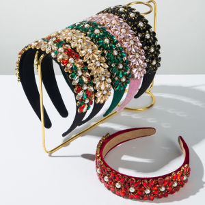 ยุโรปและอเมริกา Baroque สีแก้วเจาะ Bit HoopRetro Palace สไตล์เพชรเต็มรูปแบบ Heavy Industry Dance Party Headband