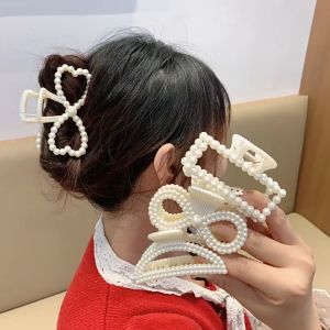Jepitan Rambut Motif Mutiara Fashion Korea Aksesoris Wanita Jedai Lucu HHG